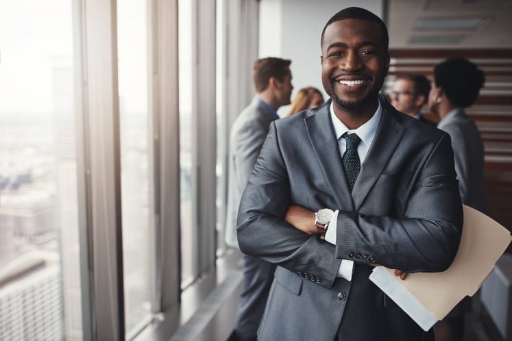 Smiling man in suite