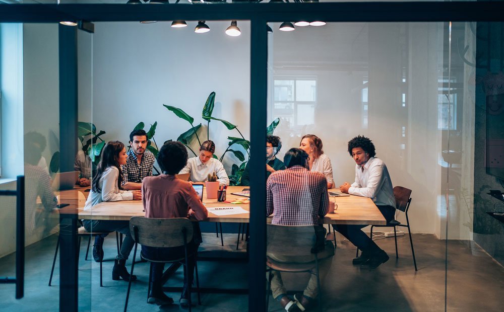 Group of colleagues in a meeting